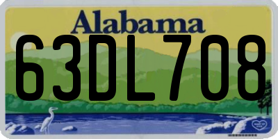 AL license plate 63DL708