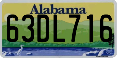 AL license plate 63DL716