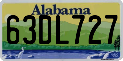 AL license plate 63DL727
