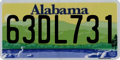 AL license plate 63DL731