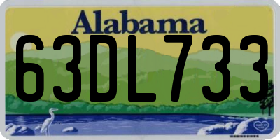 AL license plate 63DL733
