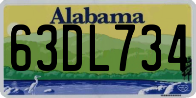 AL license plate 63DL734