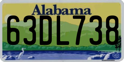 AL license plate 63DL738
