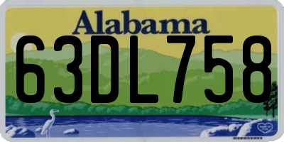 AL license plate 63DL758