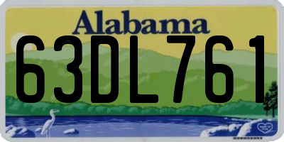 AL license plate 63DL761