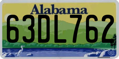 AL license plate 63DL762