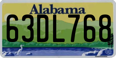 AL license plate 63DL768