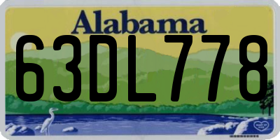 AL license plate 63DL778