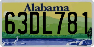 AL license plate 63DL781
