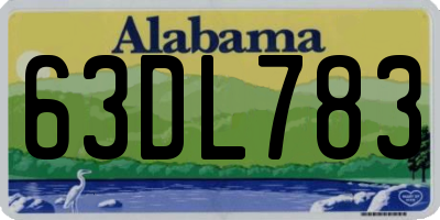 AL license plate 63DL783