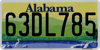 AL license plate 63DL785