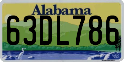 AL license plate 63DL786