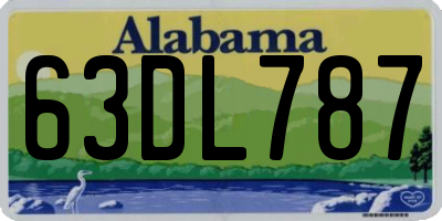 AL license plate 63DL787