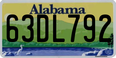 AL license plate 63DL792