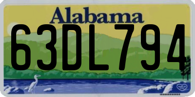 AL license plate 63DL794