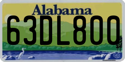 AL license plate 63DL800