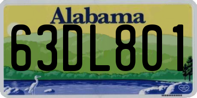 AL license plate 63DL801