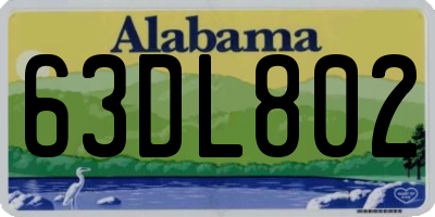 AL license plate 63DL802