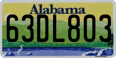 AL license plate 63DL803