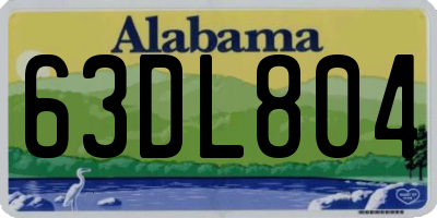 AL license plate 63DL804