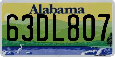 AL license plate 63DL807