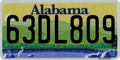 AL license plate 63DL809