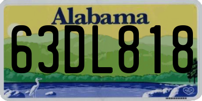 AL license plate 63DL818