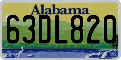 AL license plate 63DL820