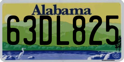 AL license plate 63DL825