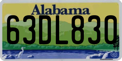 AL license plate 63DL830