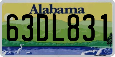 AL license plate 63DL831
