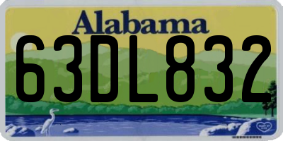 AL license plate 63DL832