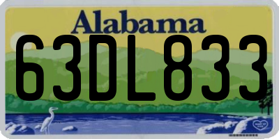 AL license plate 63DL833