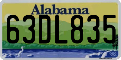 AL license plate 63DL835