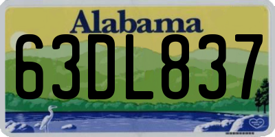 AL license plate 63DL837