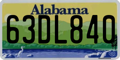 AL license plate 63DL840