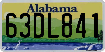 AL license plate 63DL841