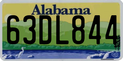 AL license plate 63DL844
