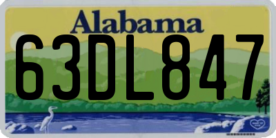 AL license plate 63DL847