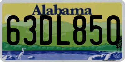 AL license plate 63DL850