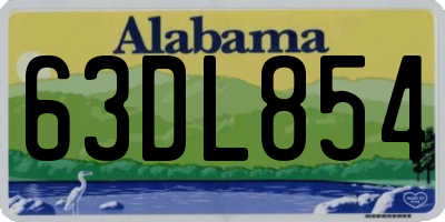 AL license plate 63DL854