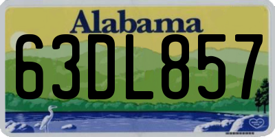 AL license plate 63DL857