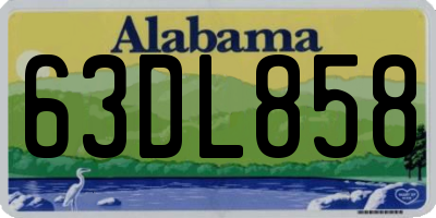 AL license plate 63DL858
