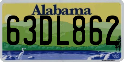 AL license plate 63DL862