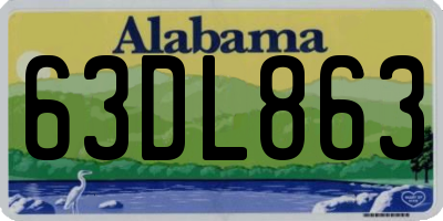 AL license plate 63DL863