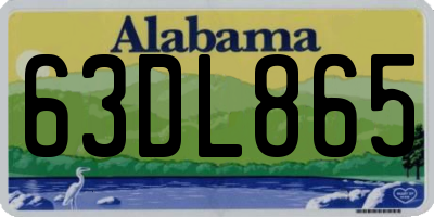 AL license plate 63DL865