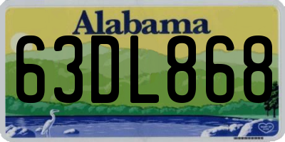 AL license plate 63DL868