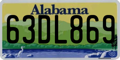 AL license plate 63DL869