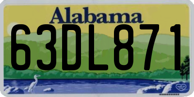 AL license plate 63DL871