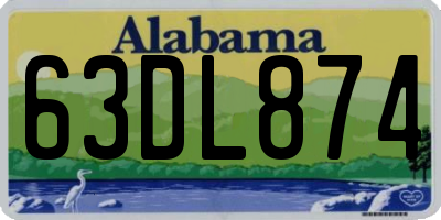 AL license plate 63DL874